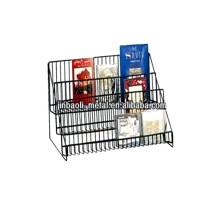 6-Tier Wire Countertop Rack for Literature, Open Shelving Accommodates a Variety of Items, Small Sign Channel - black